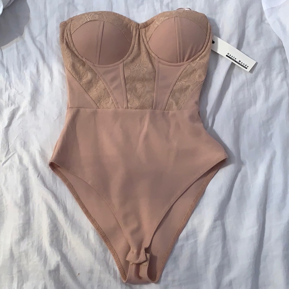 NWT Tan Corset Bodysuit
